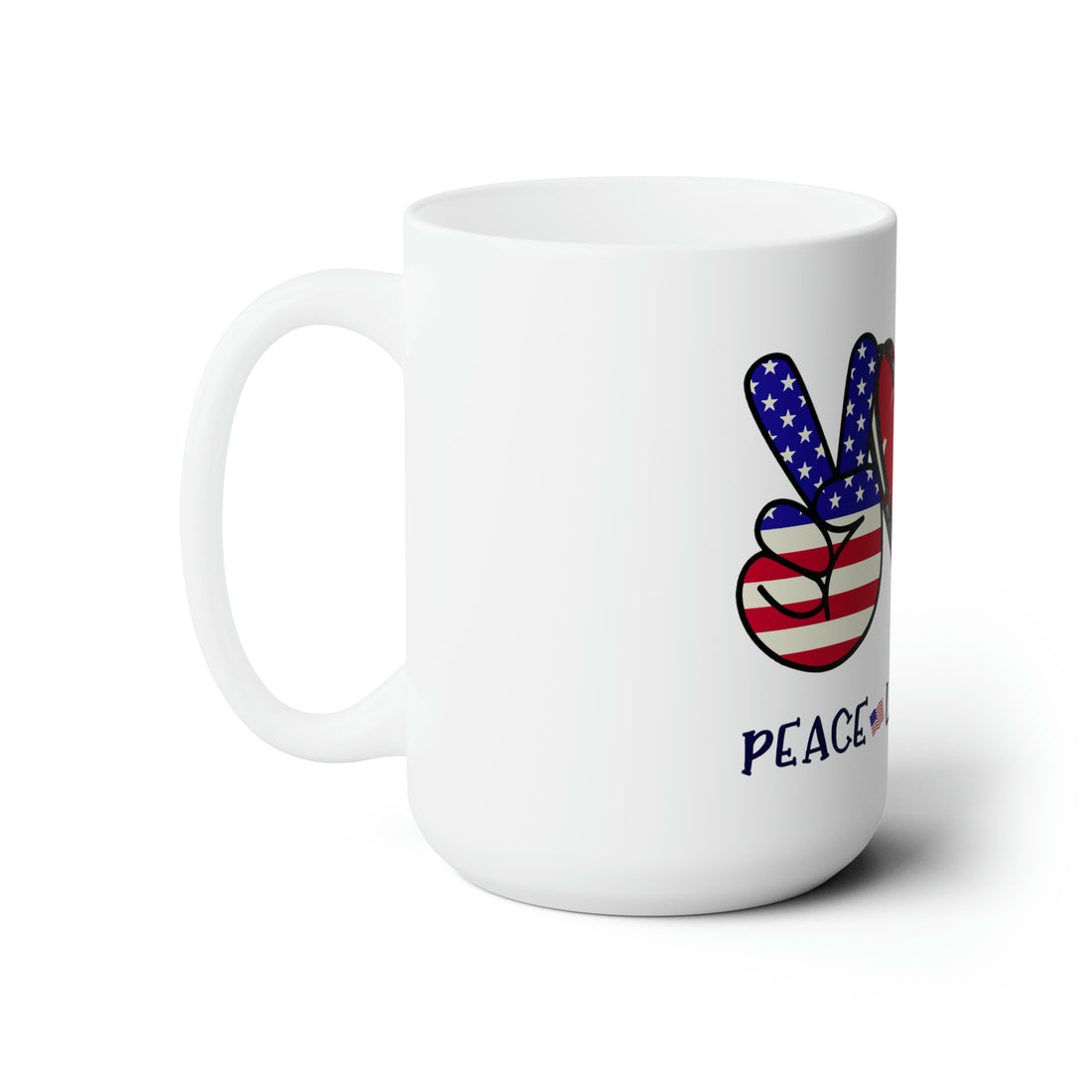 Peace Love Trump White Ceramic Mug