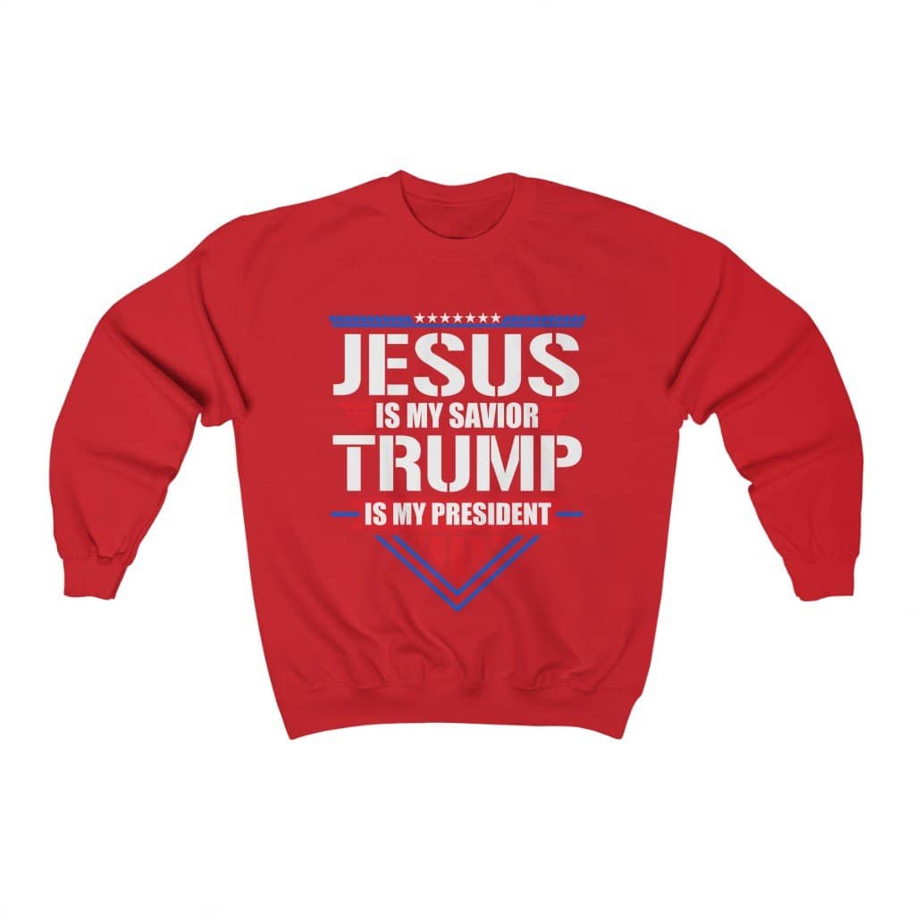 Jesus is My Savior Trump is My President Unisex Heavy Blend⢠Crewneck Sweatshirt - Trumpshop.net