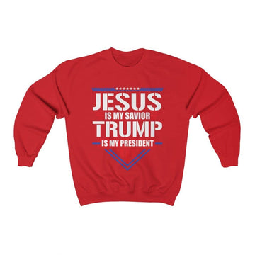 Jesus is My Savior Trump is My President Unisex Heavy Blend™ Crewneck Sweatshirt - Trumpshop.net