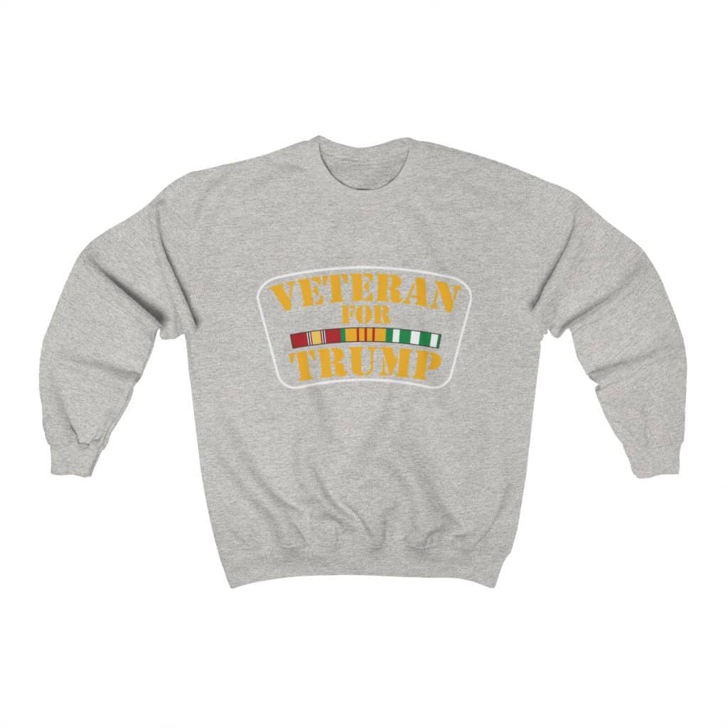Veteran for Trump Crewneck Pullover Sweatshirt  8 oz. - Trumpshop.net