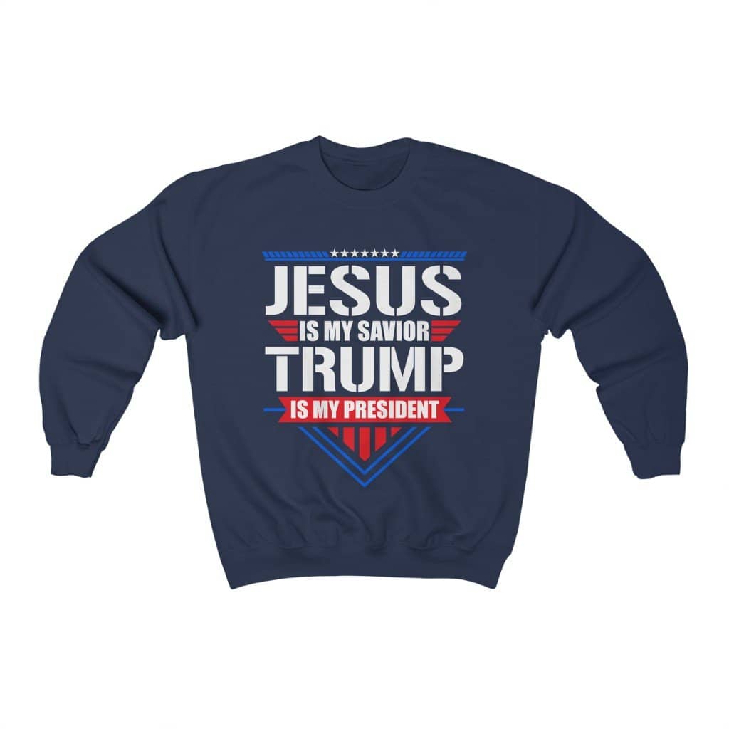 Jesus is My Savior Trump is My President Unisex Heavy Blend™ Crewneck Sweatshirt - Trumpshop.net