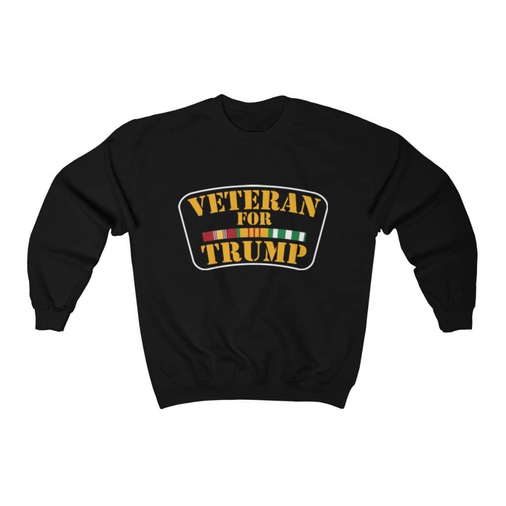 Veteran for Trump Crewneck Pullover Sweatshirt  8 oz. - Trumpshop.net
