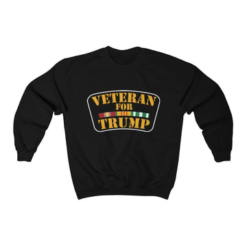 Veteran for Trump Crewneck Pullover Sweatshirt  8 oz. - Trumpshop.net