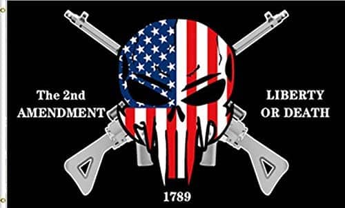 Liberty or Death Second Amendment Flag Polyester with Brass Grommets 3 X 5 Ft - Trumpshop.net