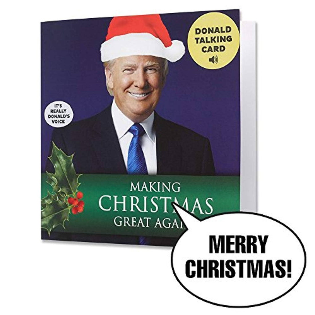 Talking Trump Christmas Card with Envelope - Wishes You A Merry Christmas In Donald Trump's REAL Voice - Trumpshop.net