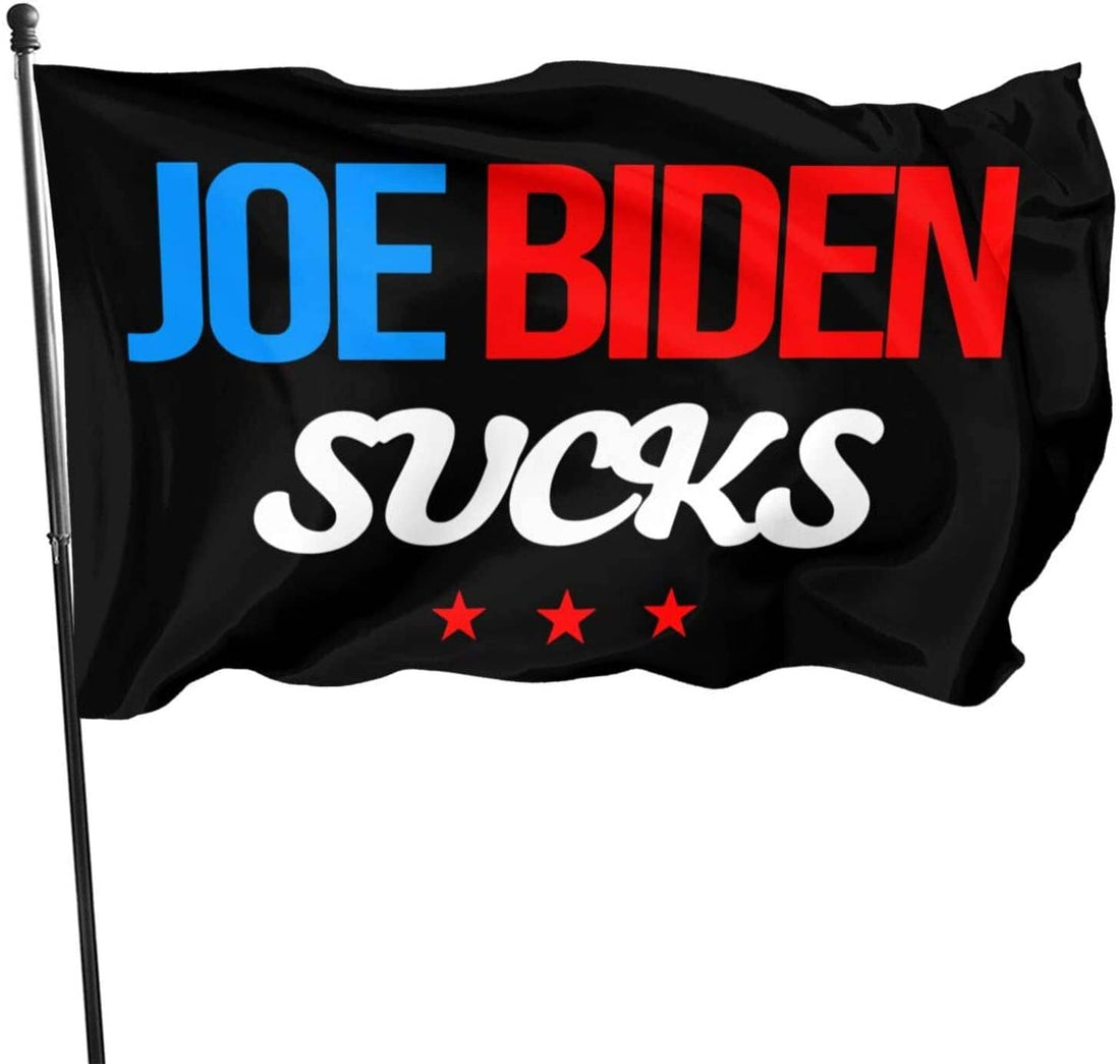 Joe Biden Sucks Polyester Flag - Trumpshop.net