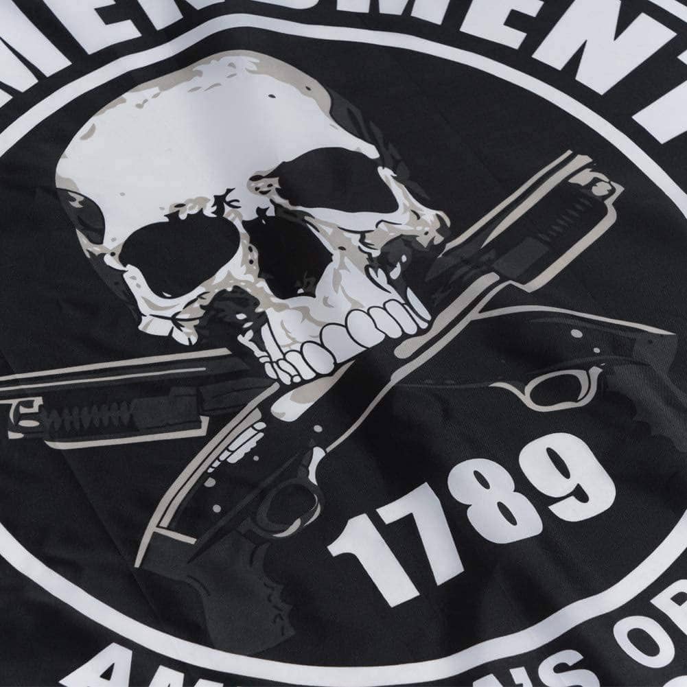 2nd Amendment America's Original Homeland Security Black Skull Rifles Flags Polyester with Brass Grommets 3 X 5 Ft - Trumpshop.net