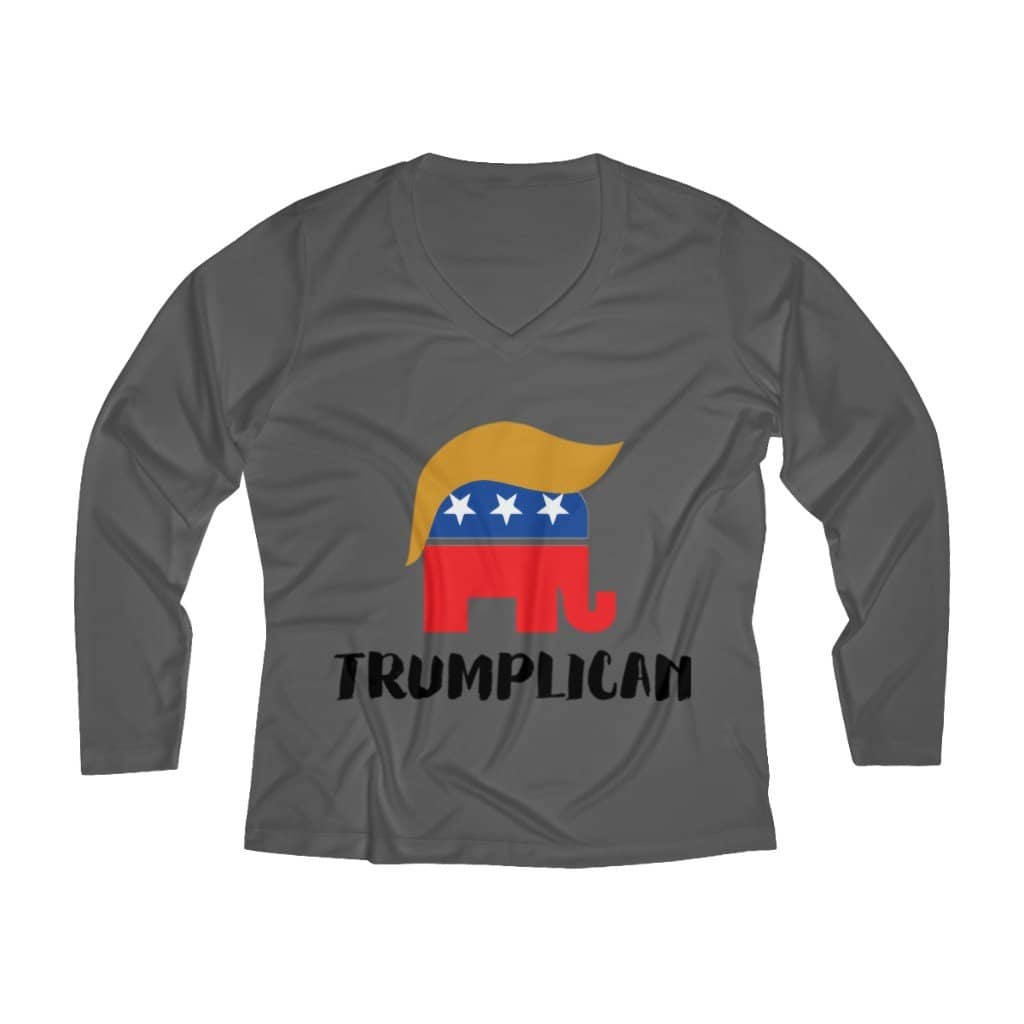 Trumplican Women's Long Sleeve Performance V-neck Tee - Trumpshop.net
