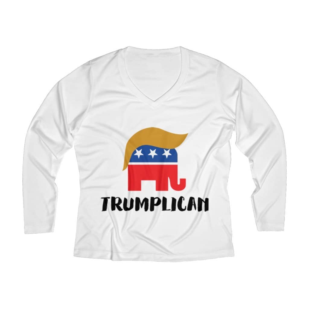 Trumplican Women's Long Sleeve Performance V-neck Tee - Trumpshop.net