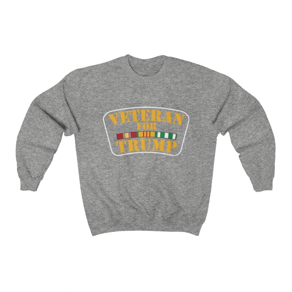 Veteran for Trump Crewneck Pullover Sweatshirt  8 oz. - Trumpshop.net