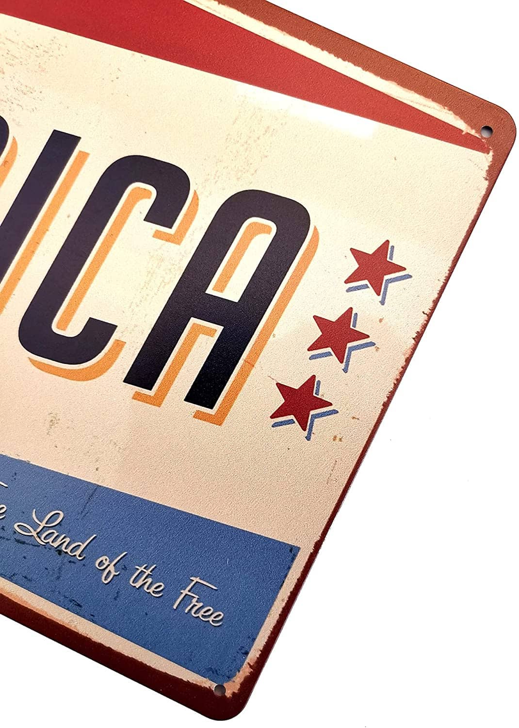Vintage Made in America - The Land of the Free Metal Tin Sign - Trumpshop.net