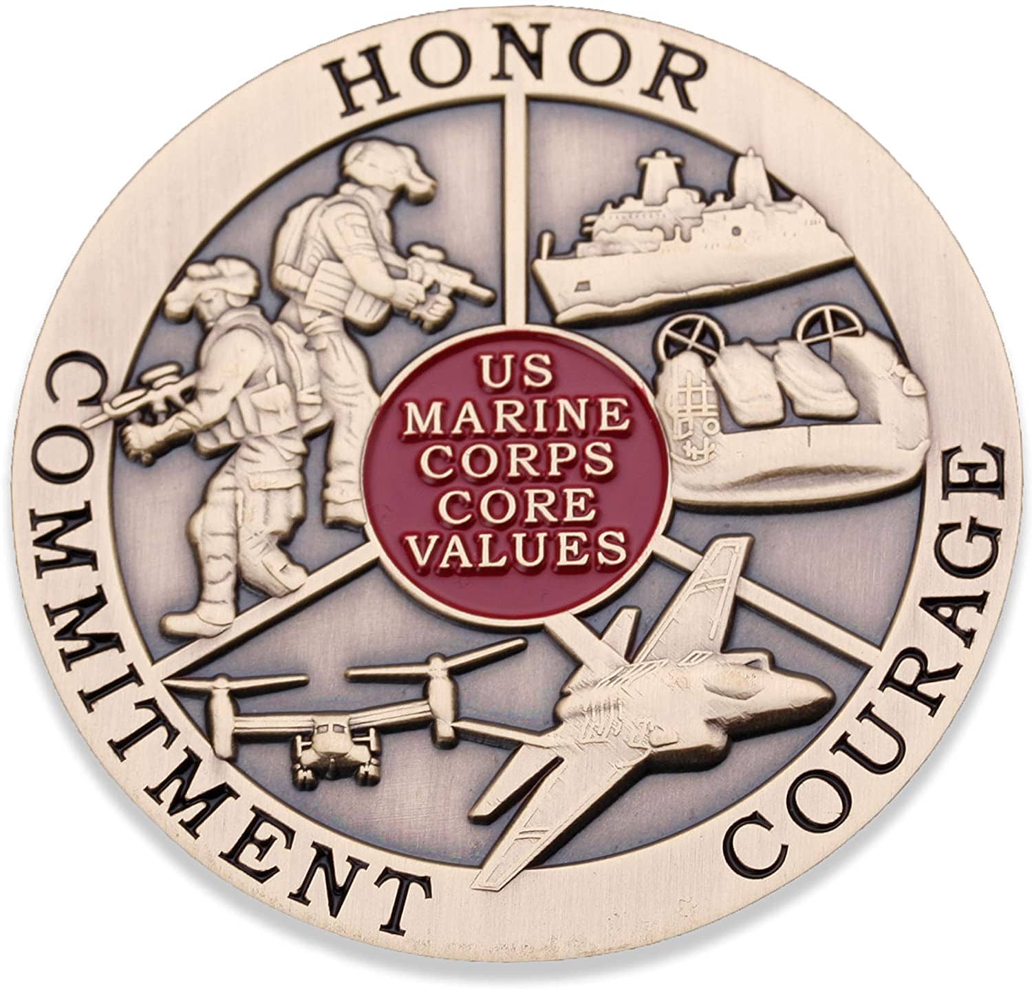 United States Marine Corps Core Values Challenge Coin 1-Pack (Single Coin) - Trumpshop.net