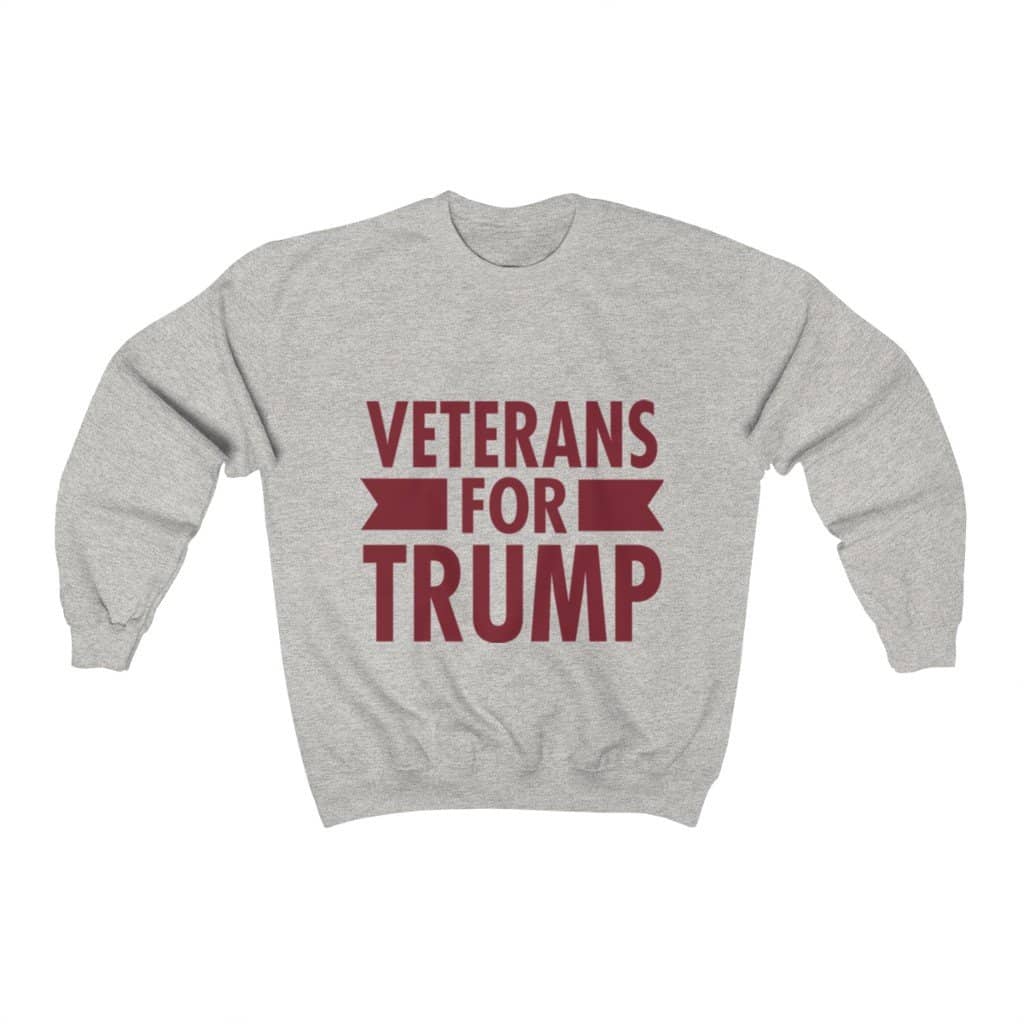 Veterans for Trump Crewneck Pullover Sweatshirt  8 oz. - Trumpshop.net