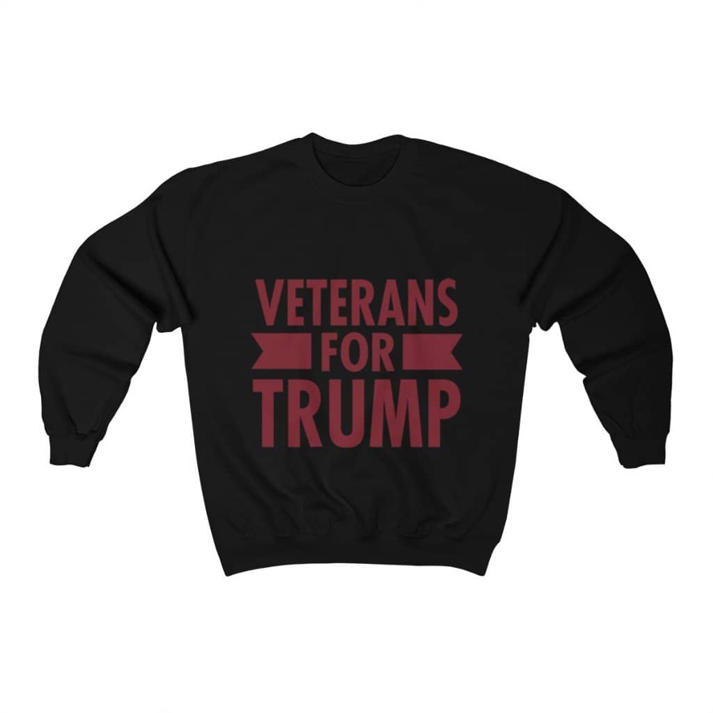 Veterans for Trump Crewneck Pullover Sweatshirt  8 oz. - Trumpshop.net