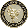 St. Michael Patron Saint of Law Enforcement Challenge Coin with Hero's Valor Prayer 1-Pack (Single Coin) - Trumpshop.net