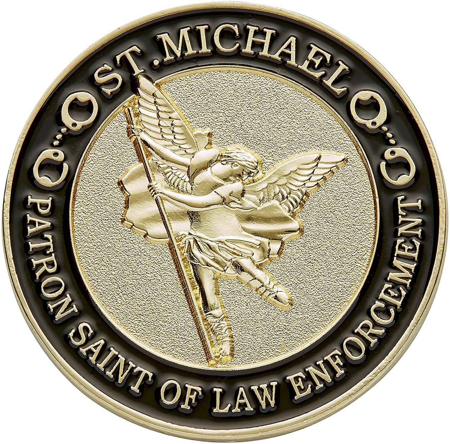 St. Michael Patron Saint of Law Enforcement Challenge Coin with Hero's Valor Prayer 1-Pack (Single Coin) - Trumpshop.net