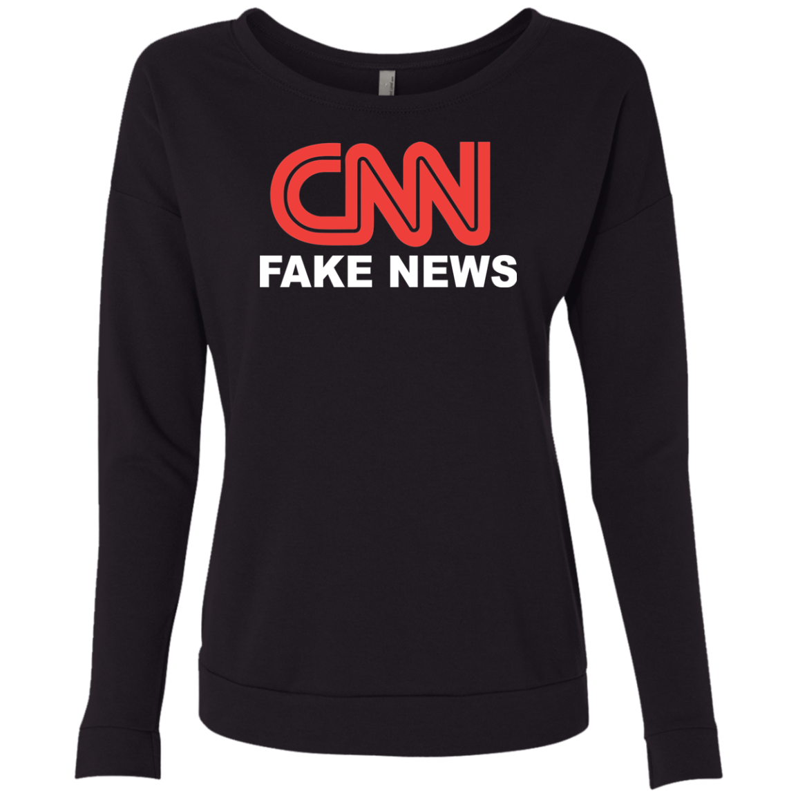 CNN Fake News Level Ladies' French Terry Scoop - Trumpshop.net
