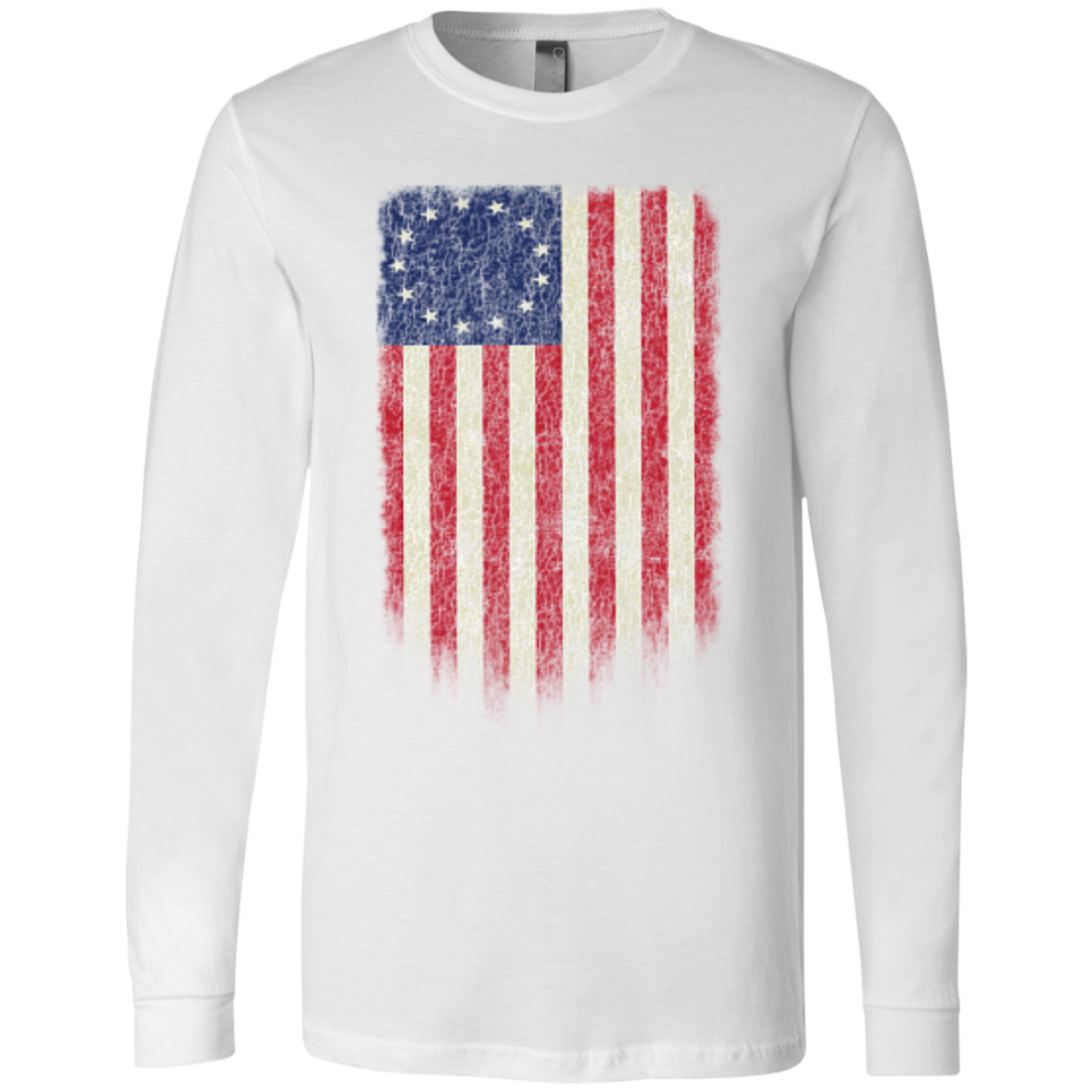 Betsy Ross Flag 13 Colonies Men's Jersey LS T-Shirt - Trumpshop.net