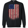 Betsy Ross Flag 13 Colonies Crewneck Pullover Sweatshirt  8 oz. - Trumpshop.net