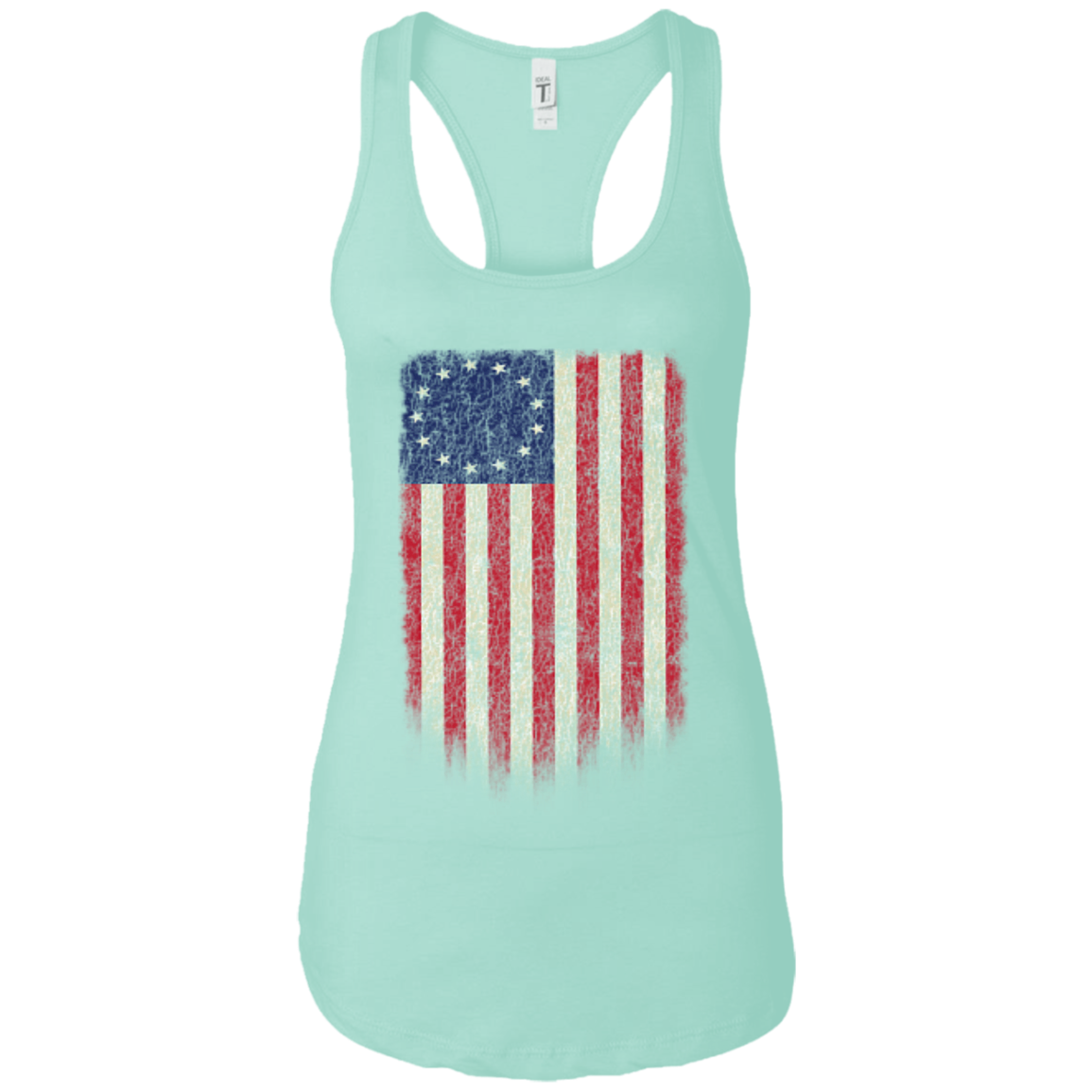 Betsy Ross Flag 13 Colonies Ladies Ideal Racerback Tank - Trumpshop.net