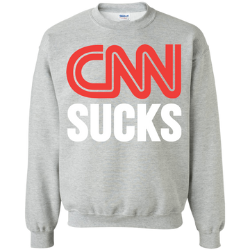 CNN Sucks Crewneck Pullover Sweatshirt  8 oz. - Trumpshop.net