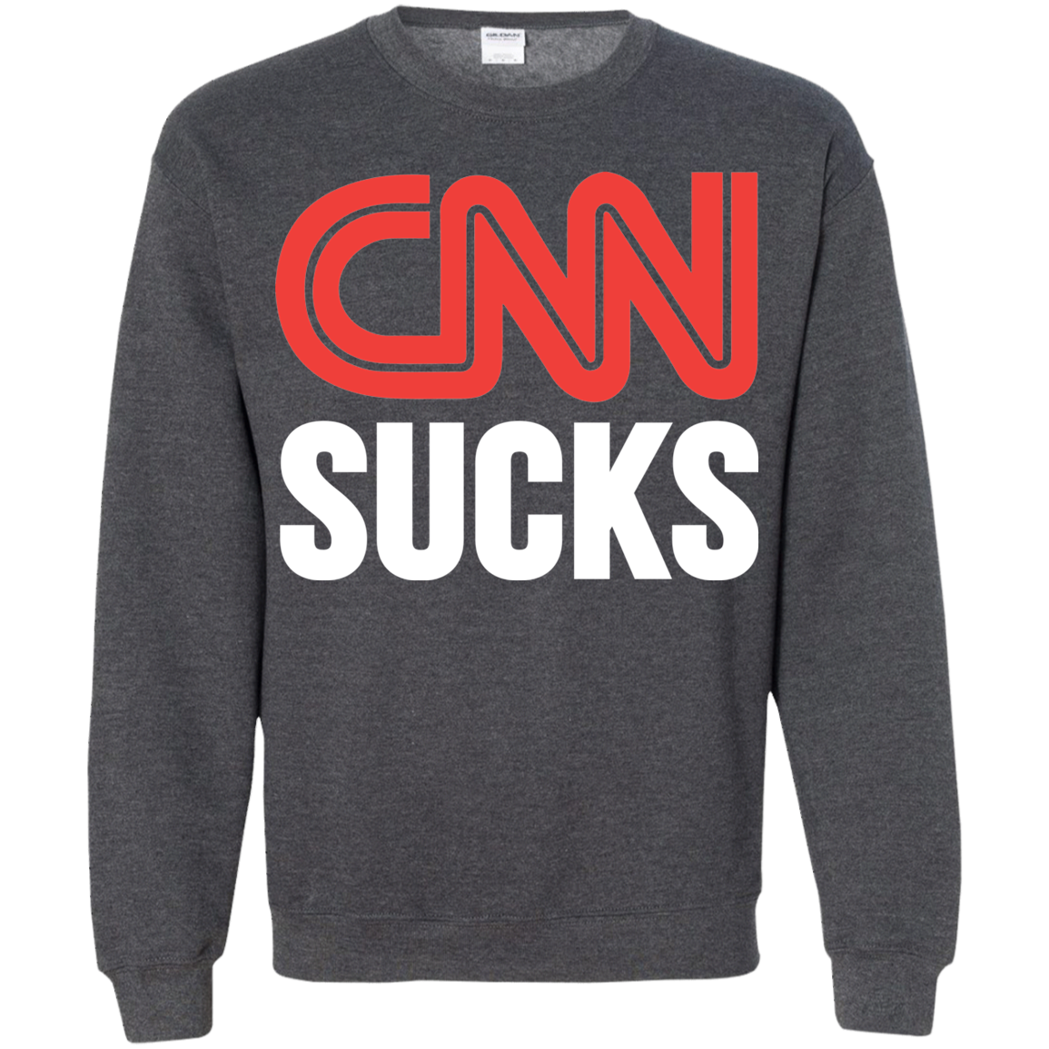 CNN Sucks Crewneck Pullover Sweatshirt  8 oz. - Trumpshop.net