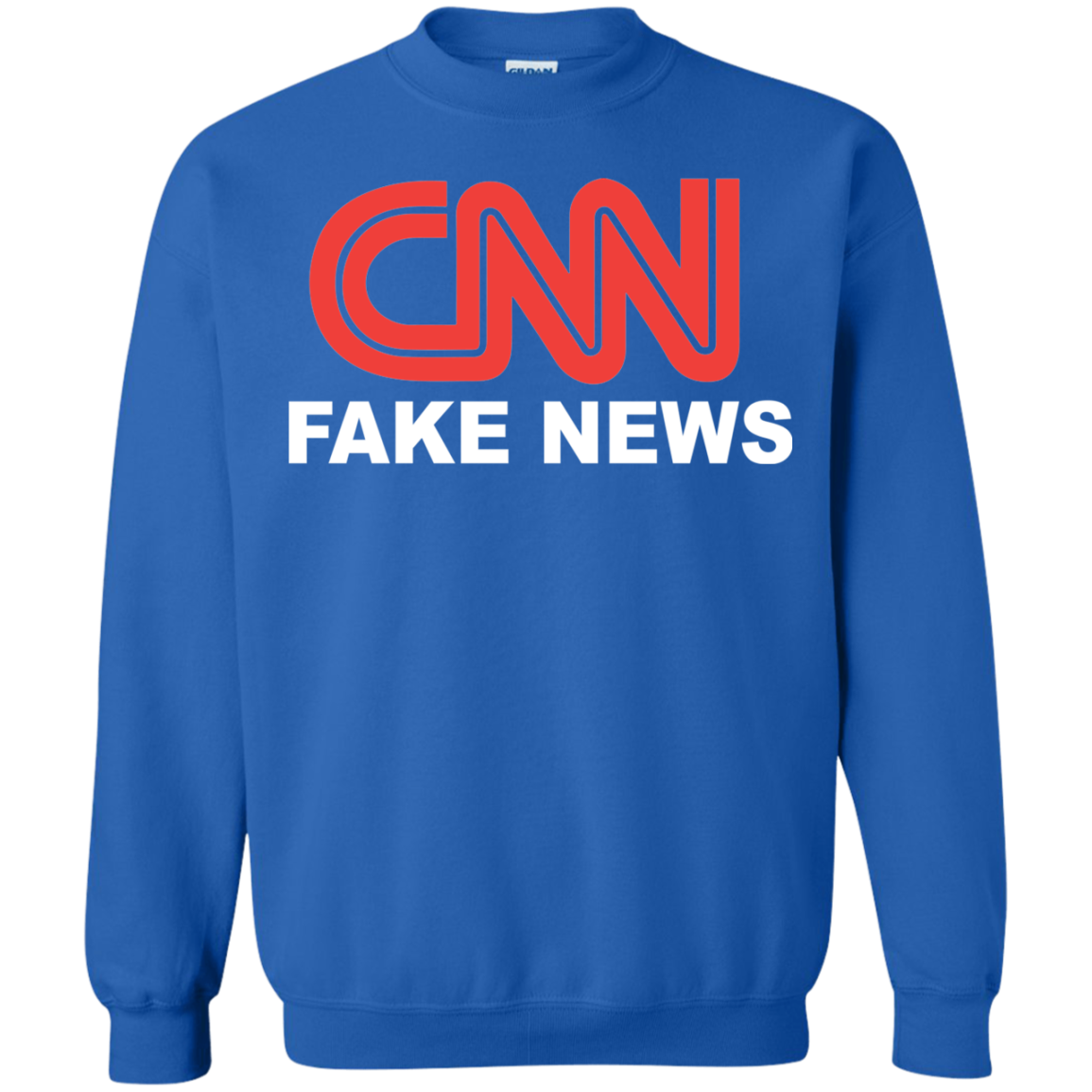 CNN Fake News Crewneck Pullover Sweatshirt  8 oz. - Trumpshop.net