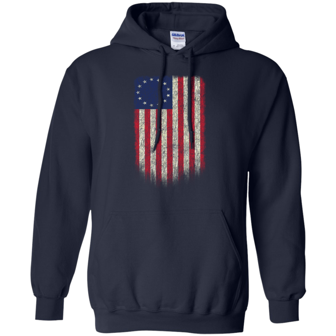 Betsy Ross Flag 13 Colonies Pullover Hoodie 8 oz. - Trumpshop.net