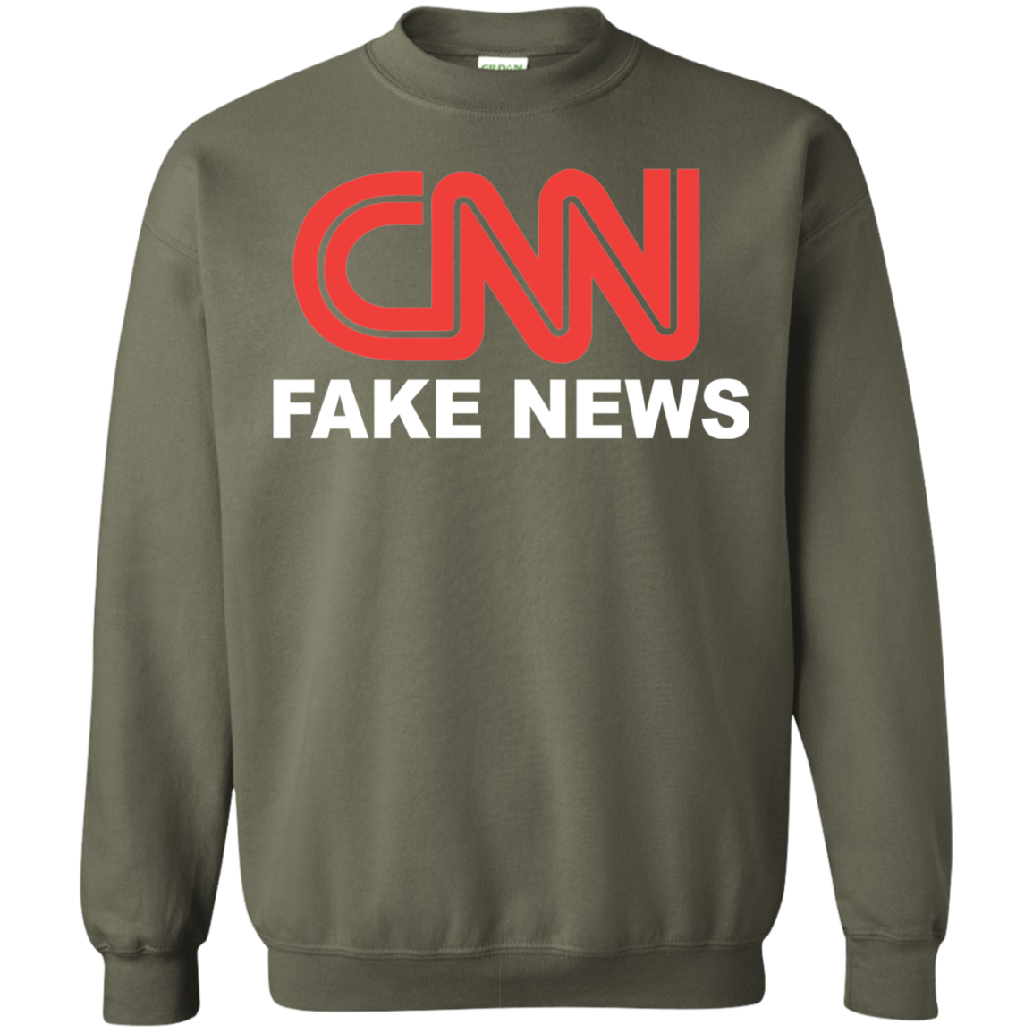 CNN Fake News Crewneck Pullover Sweatshirt  8 oz. - Trumpshop.net