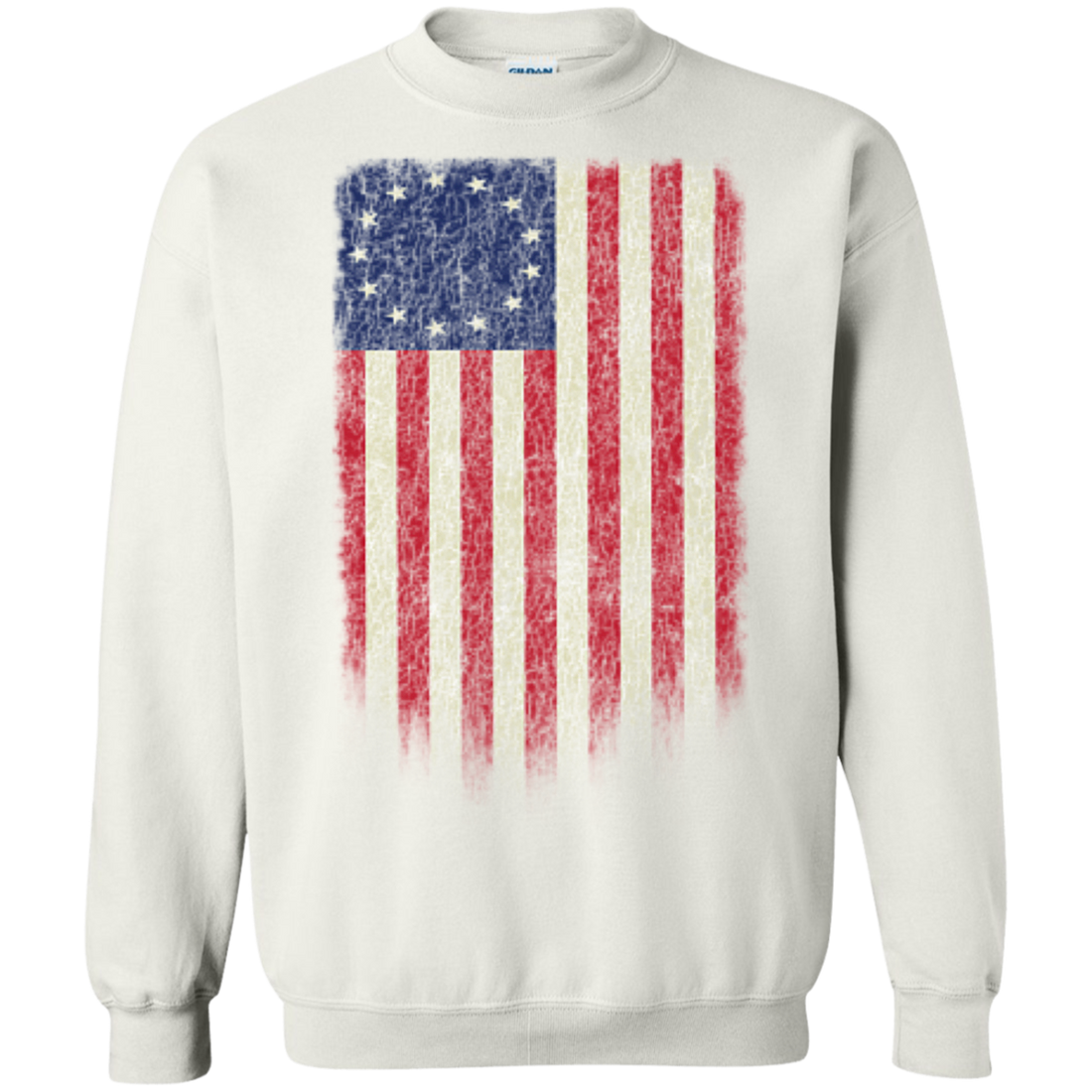 Betsy Ross Flag 13 Colonies Crewneck Pullover Sweatshirt  8 oz. - Trumpshop.net