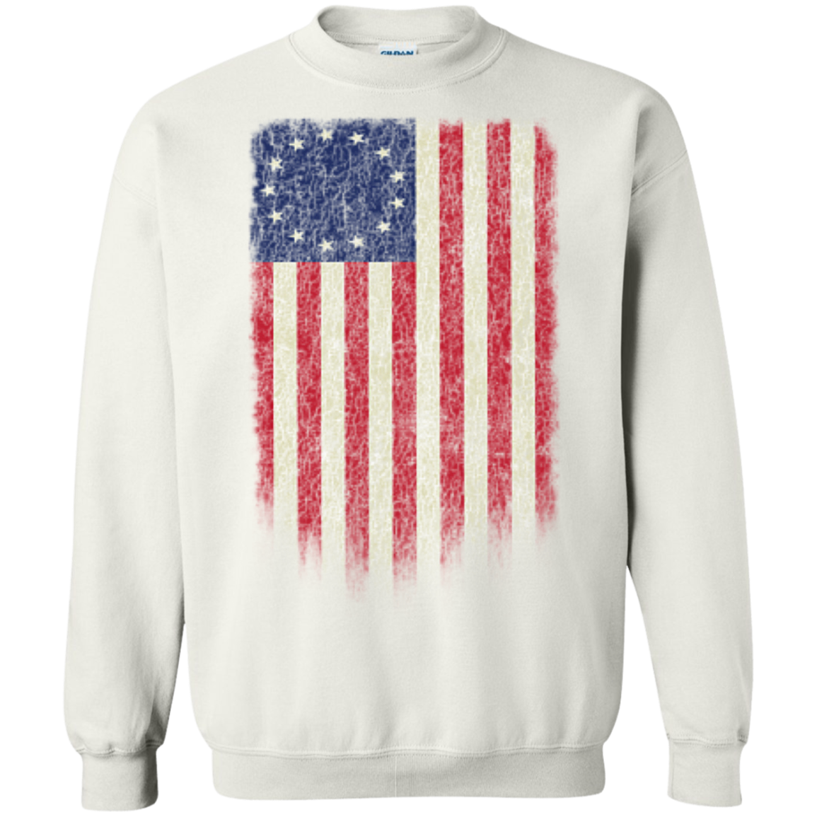 Betsy Ross Flag 13 Colonies Crewneck Pullover Sweatshirt  8 oz. - Trumpshop.net