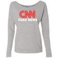 CNN Fake News Level Ladies' French Terry Scoop - Trumpshop.net
