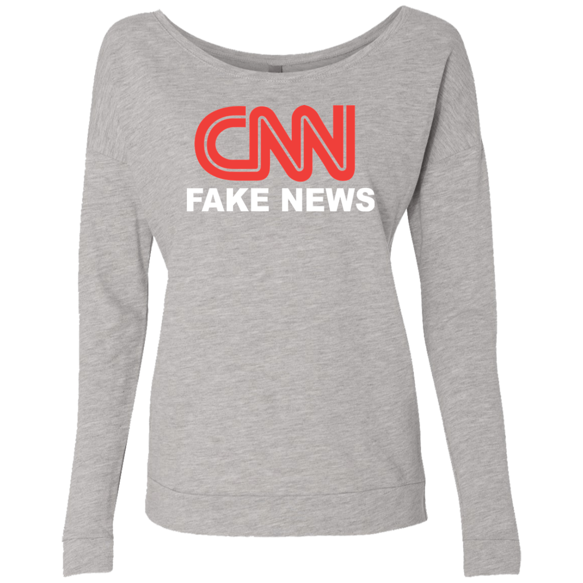 CNN Fake News Level Ladies' French Terry Scoop - Trumpshop.net