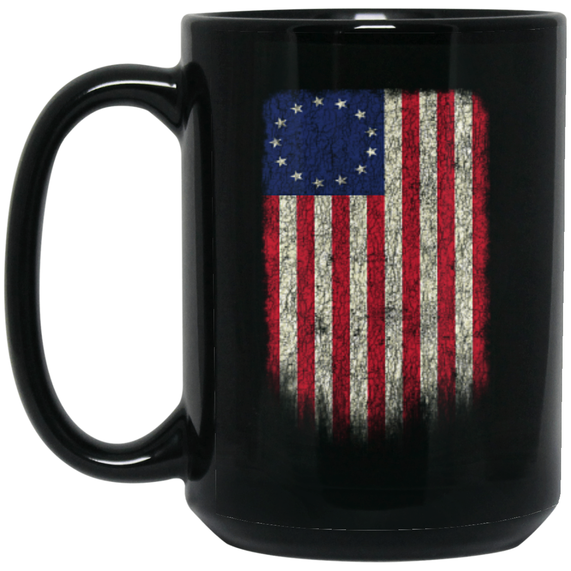 Betsy Ross Flag 13 Colonies Black Mug - Trumpshop.net