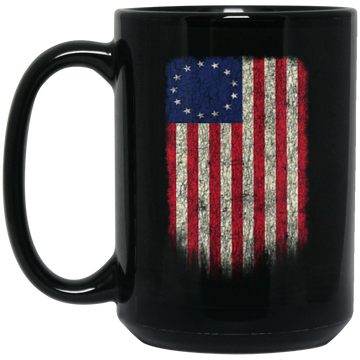 Betsy Ross Flag 13 Colonies Black Mug - Trumpshop.net