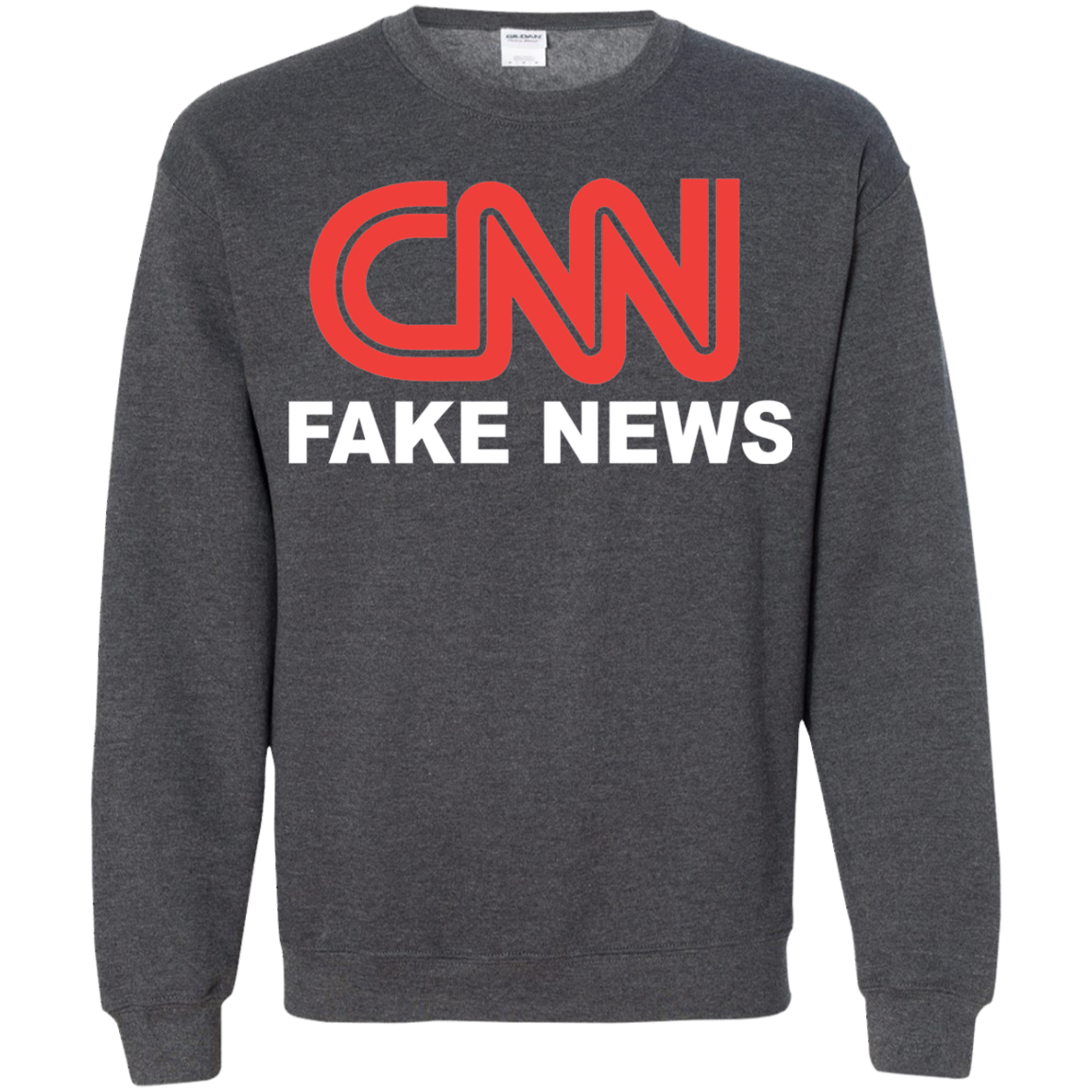 CNN Fake News Crewneck Pullover Sweatshirt  8 oz. - Trumpshop.net