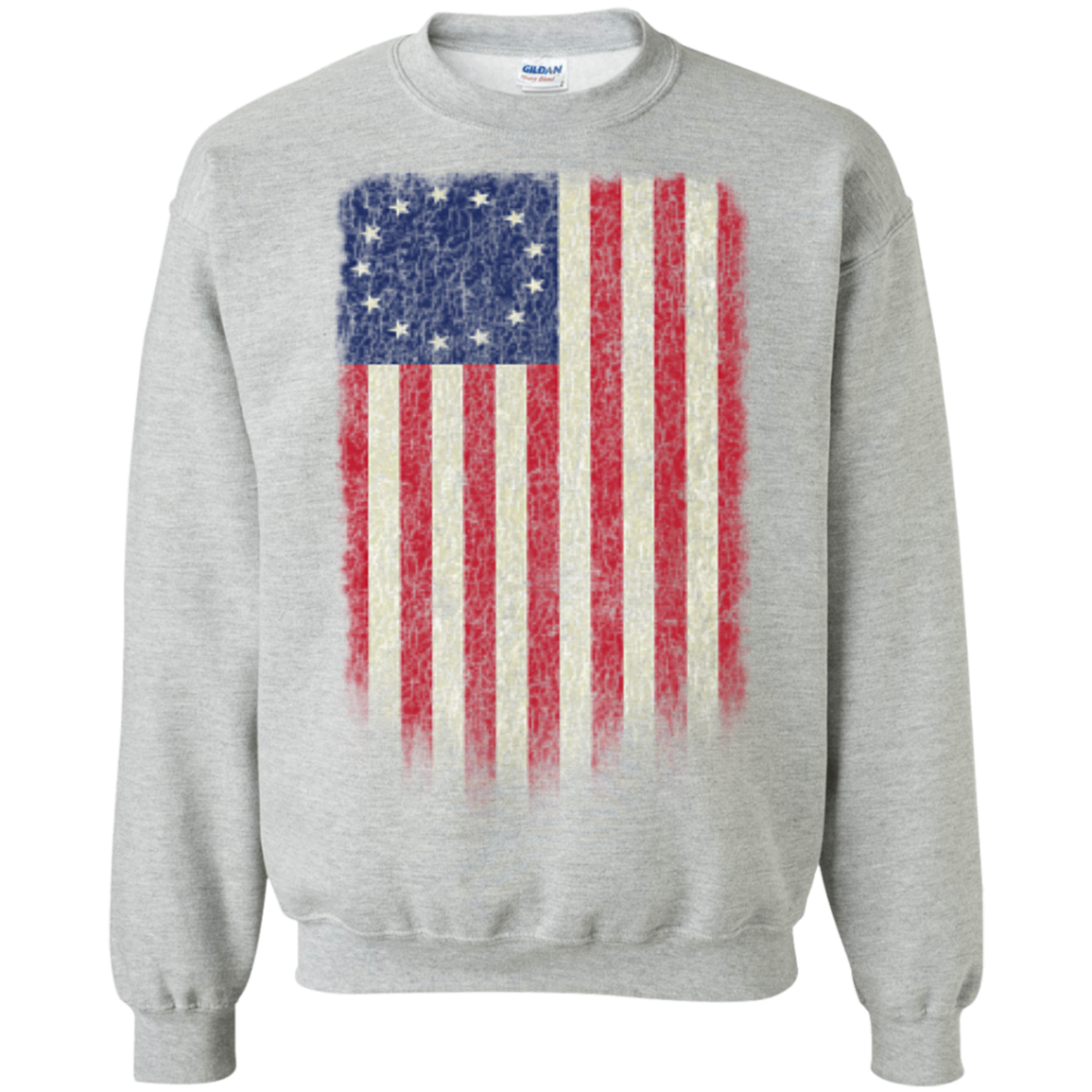 Betsy Ross Flag 13 Colonies Crewneck Pullover Sweatshirt  8 oz. - Trumpshop.net