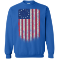 Betsy Ross Flag 13 Colonies Crewneck Pullover Sweatshirt  8 oz. - Trumpshop.net