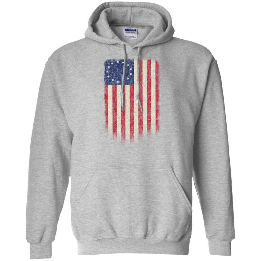 Betsy Ross Flag 13 Colonies Pullover Hoodie 8 oz. - Trumpshop.net