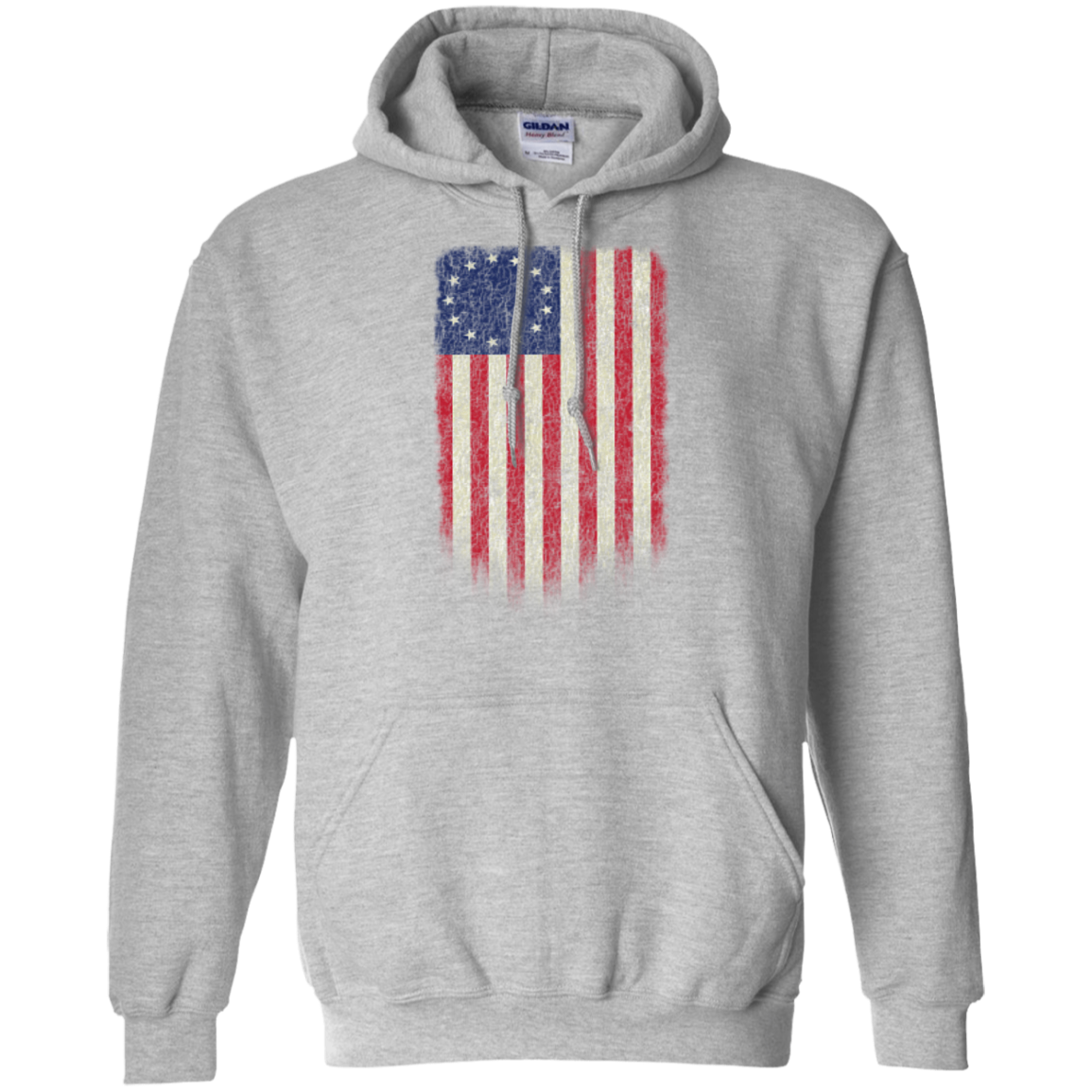 Betsy Ross Flag 13 Colonies Pullover Hoodie 8 oz. - Trumpshop.net