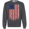 Betsy Ross Flag 13 Colonies Crewneck Pullover Sweatshirt  8 oz. - Trumpshop.net