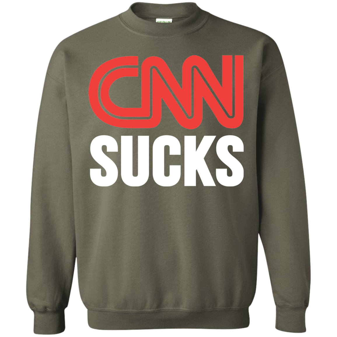 CNN Sucks Crewneck Pullover Sweatshirt  8 oz. - Trumpshop.net
