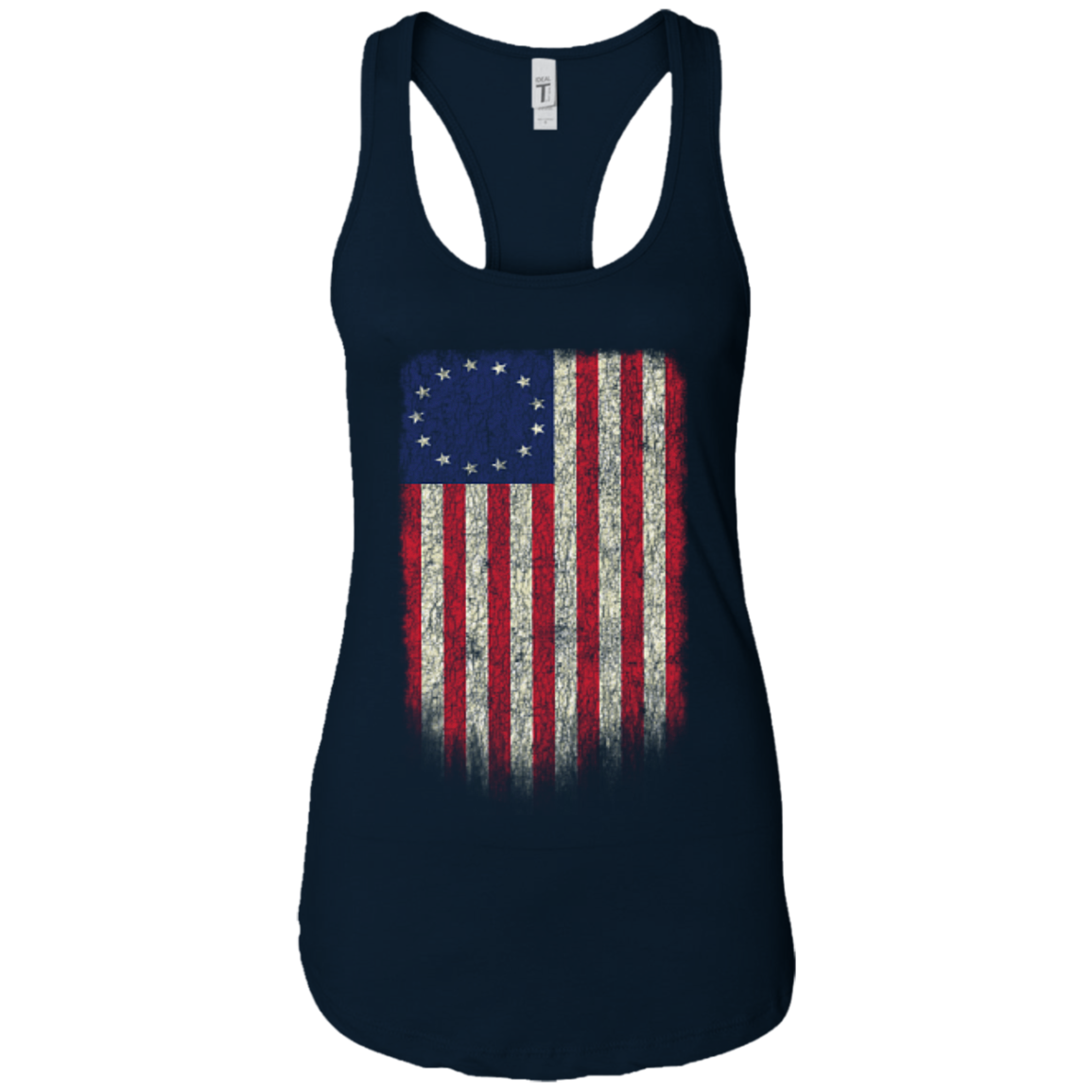 Betsy Ross Flag 13 Colonies Ladies Ideal Racerback Tank - Trumpshop.net