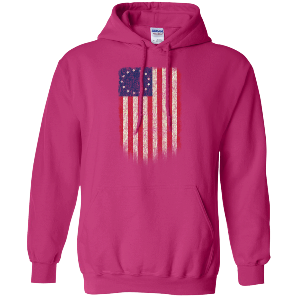 Betsy Ross Flag 13 Colonies Pullover Hoodie 8 oz. - Trumpshop.net