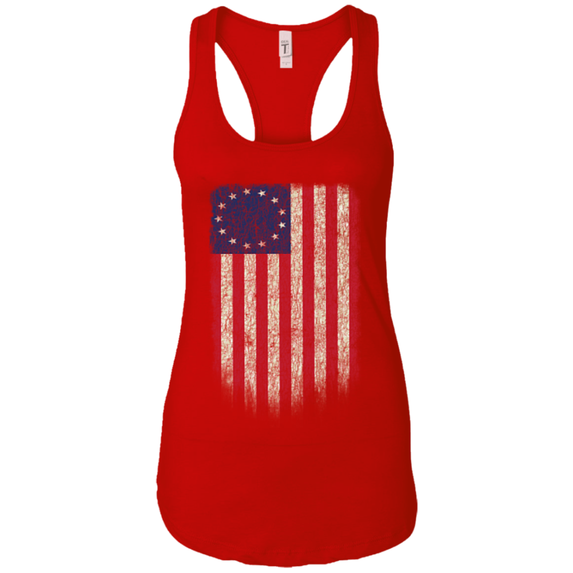 Betsy Ross Flag 13 Colonies Ladies Ideal Racerback Tank - Trumpshop.net