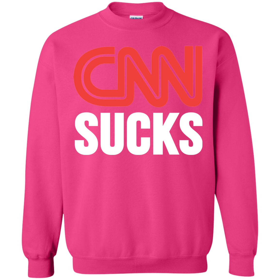 CNN Sucks Crewneck Pullover Sweatshirt  8 oz. - Trumpshop.net