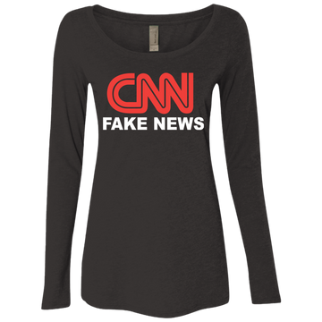 CNN Fake News Ladies' Triblend Scoop - Trumpshop.net