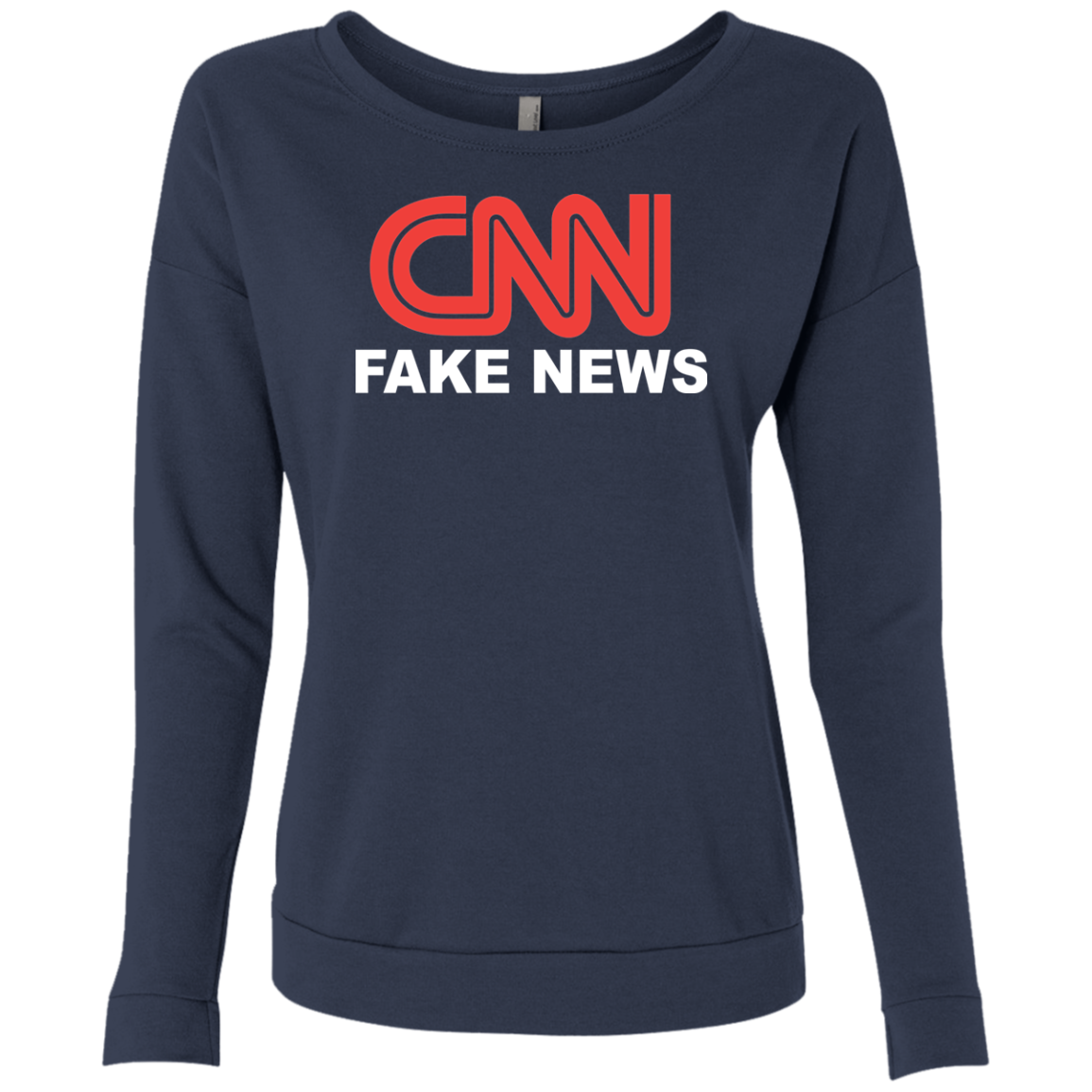CNN Fake News Level Ladies' French Terry Scoop - Trumpshop.net