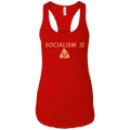 Socialism is Poop Ladies Ideal Racerback Tank - Trumpshop.net