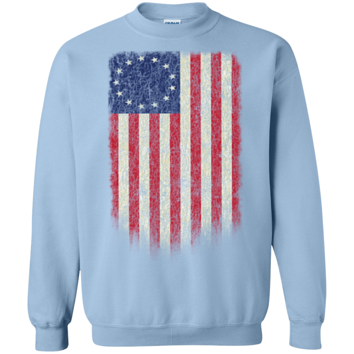 Betsy Ross Flag 13 Colonies Crewneck Pullover Sweatshirt  8 oz. - Trumpshop.net